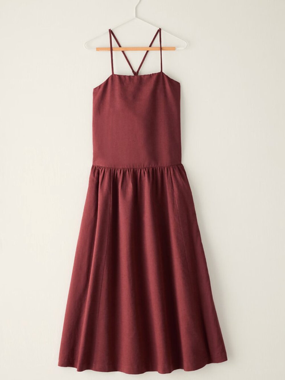 Haven Well Within Organic Cotton Linen Drop Waist Maxi Dress Small New With Tags